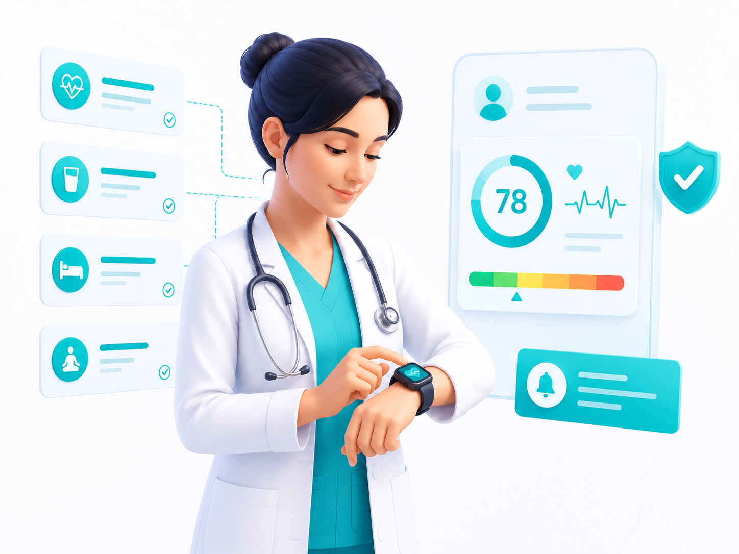 Personal clínico usando monitoreo preventivo